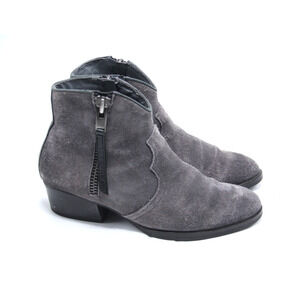 Bussola Alameda Annie Boots Womens EU40 US 10-10.5 Gray Suede Side Zip Western